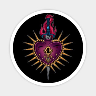 Traditional Sacred Heart Tattoo Magnet